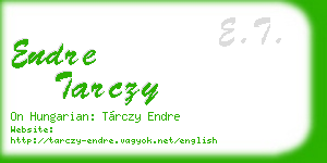 endre tarczy business card