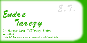 endre tarczy business card